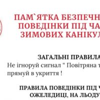 Правила дотримання безпечної поведінки під час новорічних свят та зимових канікул